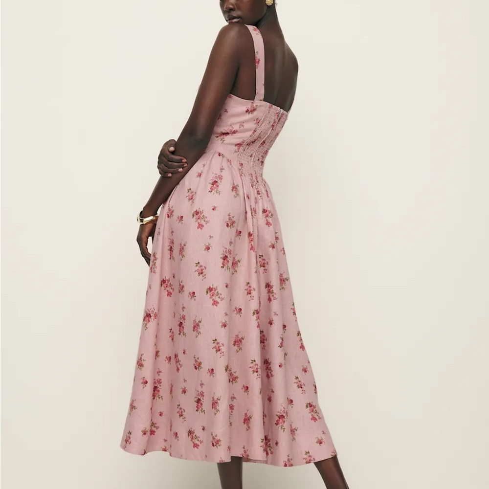 Reformation Balia Linen Dress - Tea Time (pink) - Picture 2 of 4